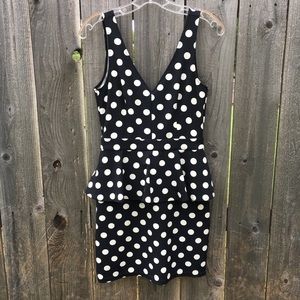 CLOSET CLOSING | Peplum Navy & White Dress